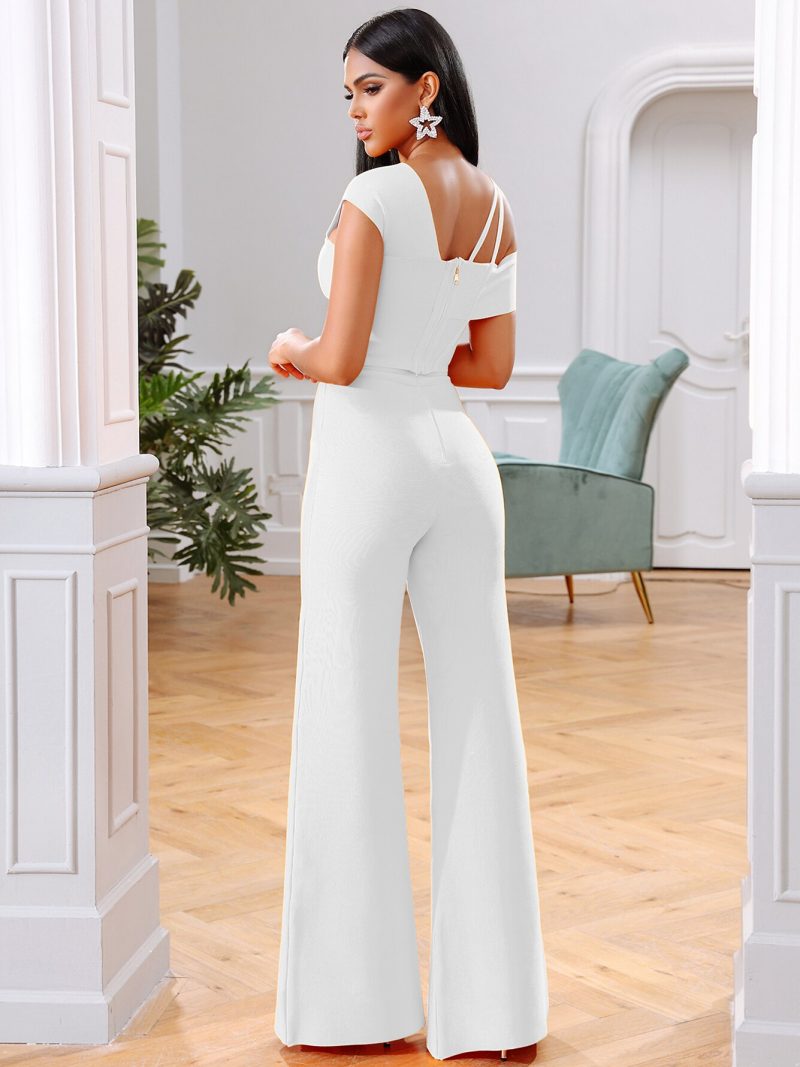New Summer Orange 2 Two Pieces Sets Sexy Spaghetti Strap Short Sleeve Tops & Long Pants Women Fashion Club Party Sets - Image 6