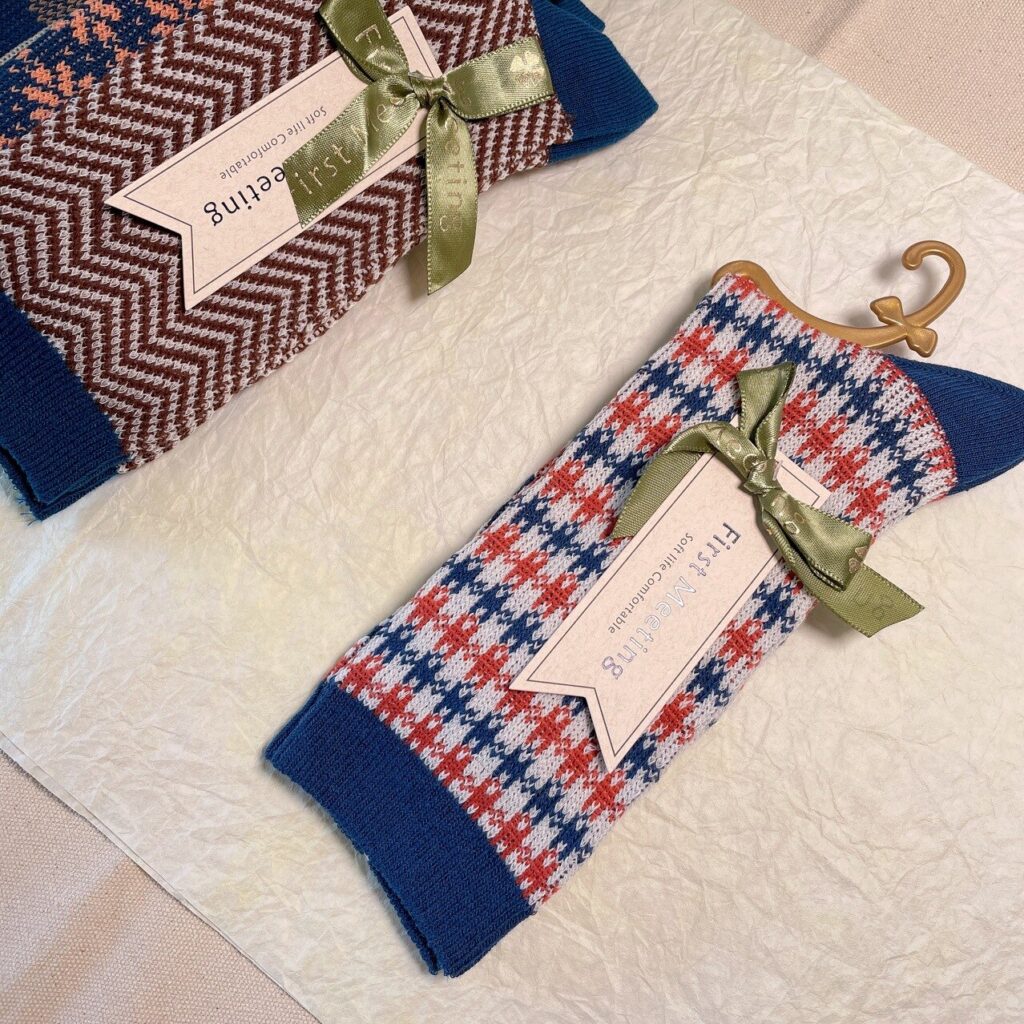 Vanessa's Double Needle Japanese College Style Cotton Tube Socks 5 Pairs - Image 5