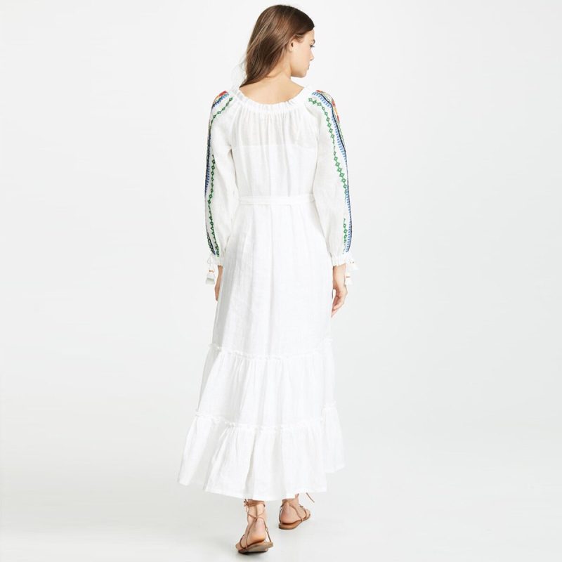 Spring Summer Women Dress Long Sleeve Boho Embroidery Dresses Loose Casual Long Dress Robe Beach Female Vestidos - Image 4