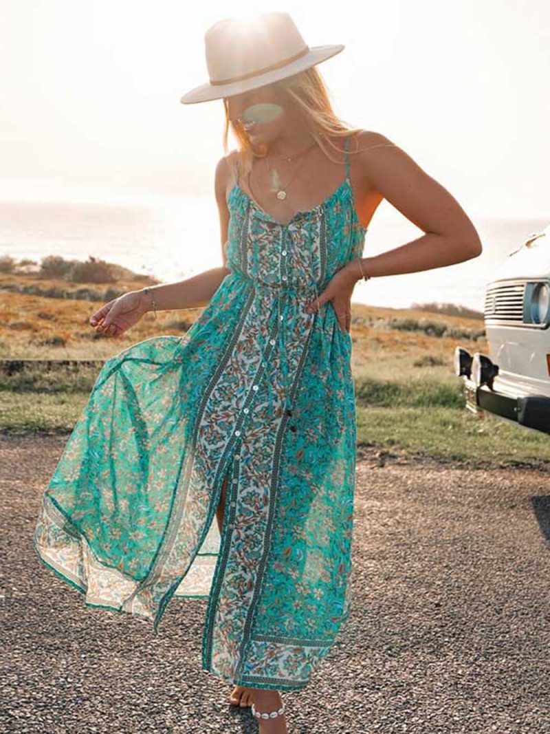 Sleeveless Sexy Strap Summer Dress Women A-Line Midi Dresses Female Long Boho Dress Casual Ladies Party Beach Dresses - Image 5