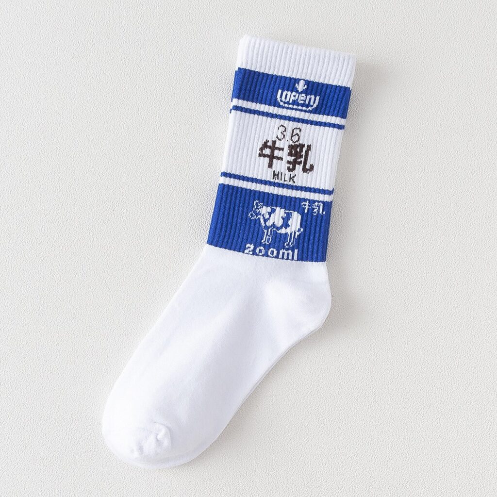 Vanessa's Kawaii Jacquard Fruit Milk Pinky/White Women Socks - Image 6