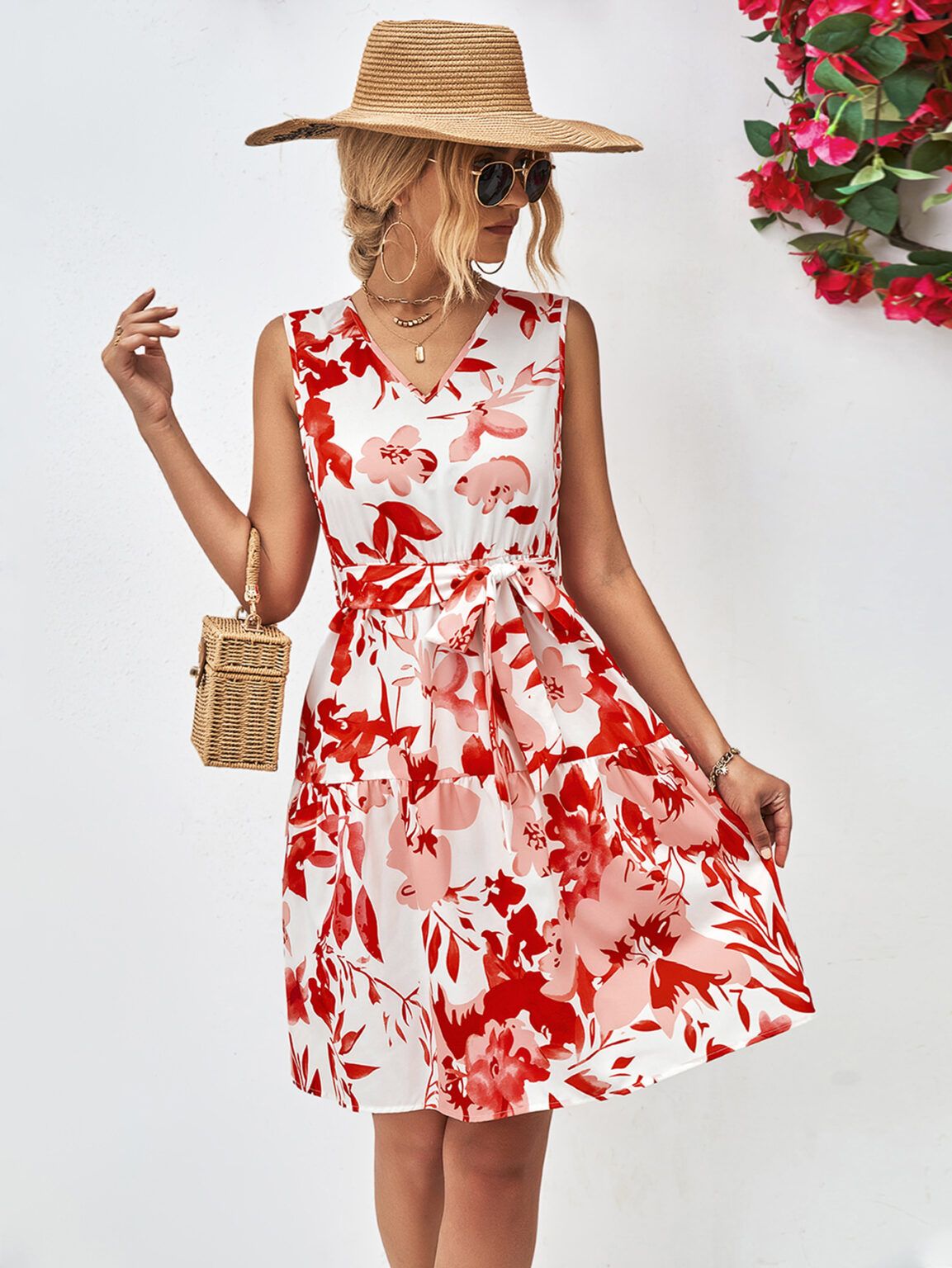 Popular Women Clothing V neck Sleeveless Dress - Image 2