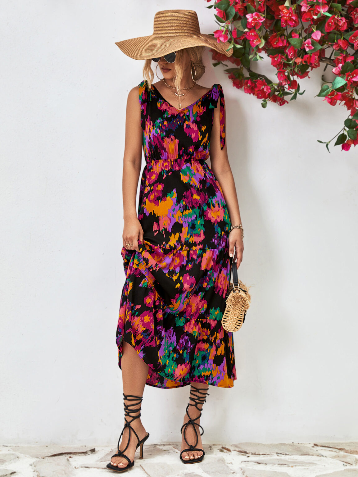 Popular Backless Lace up Split Dress - Image 4