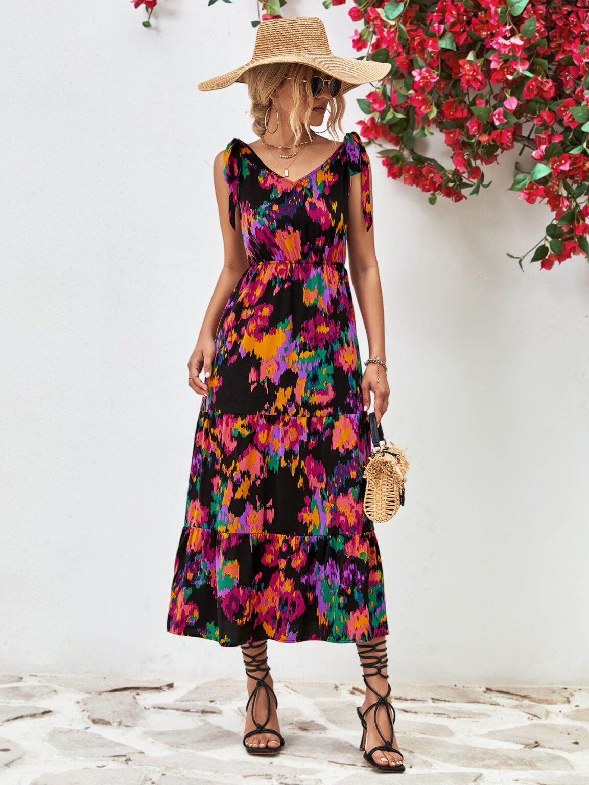 Popular Backless Lace up Split Dress - Image 3
