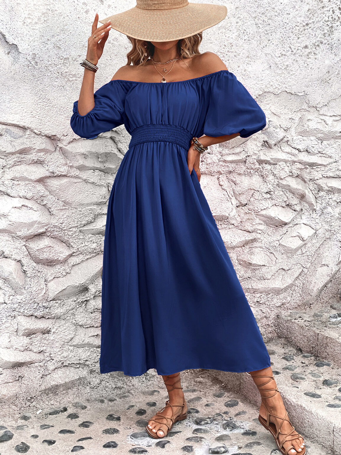 Women Clothing Puff Sleeve Square Collar Dress - Image 3