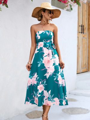 Summer Women Clothing Tube Top Maxi Dress