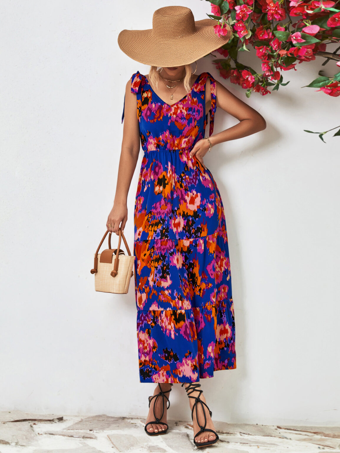 Popular Backless Lace up Split Dress - Image 2