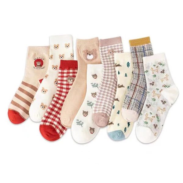 Vanessa's Kawaii Bear Cartoon Women's Socks - Japanese & Korean Style - Image 5