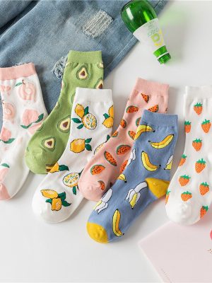 Vanessa’s Korean Version Cartoon Fruit Cotton Socks for Women