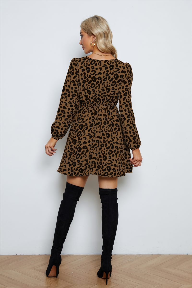 Floral Stone V-Neck Long Sleeve Dress - Image 2