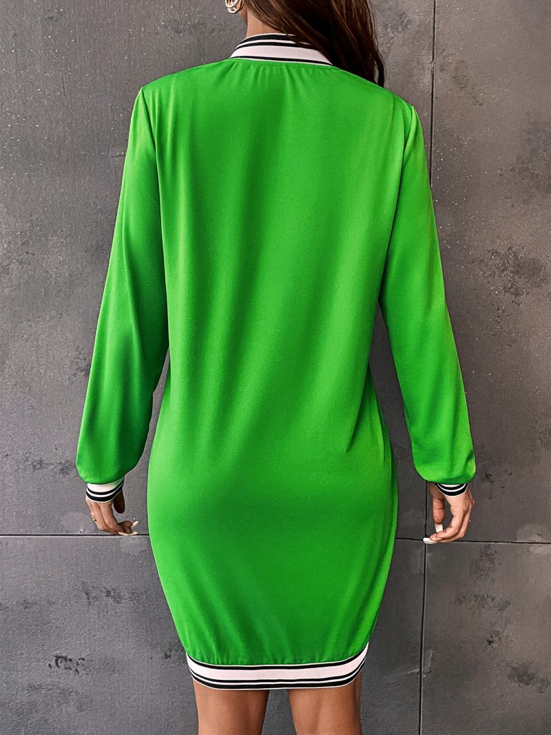 Women's Single-Breasted Solid Color Sports Dress - Image 3