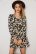 Leopard Print Floral Waist Long Sleeve Dress
