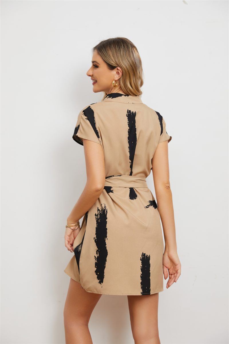 Printed V-Neck Sleeveless High Waist Dress - Image 2
