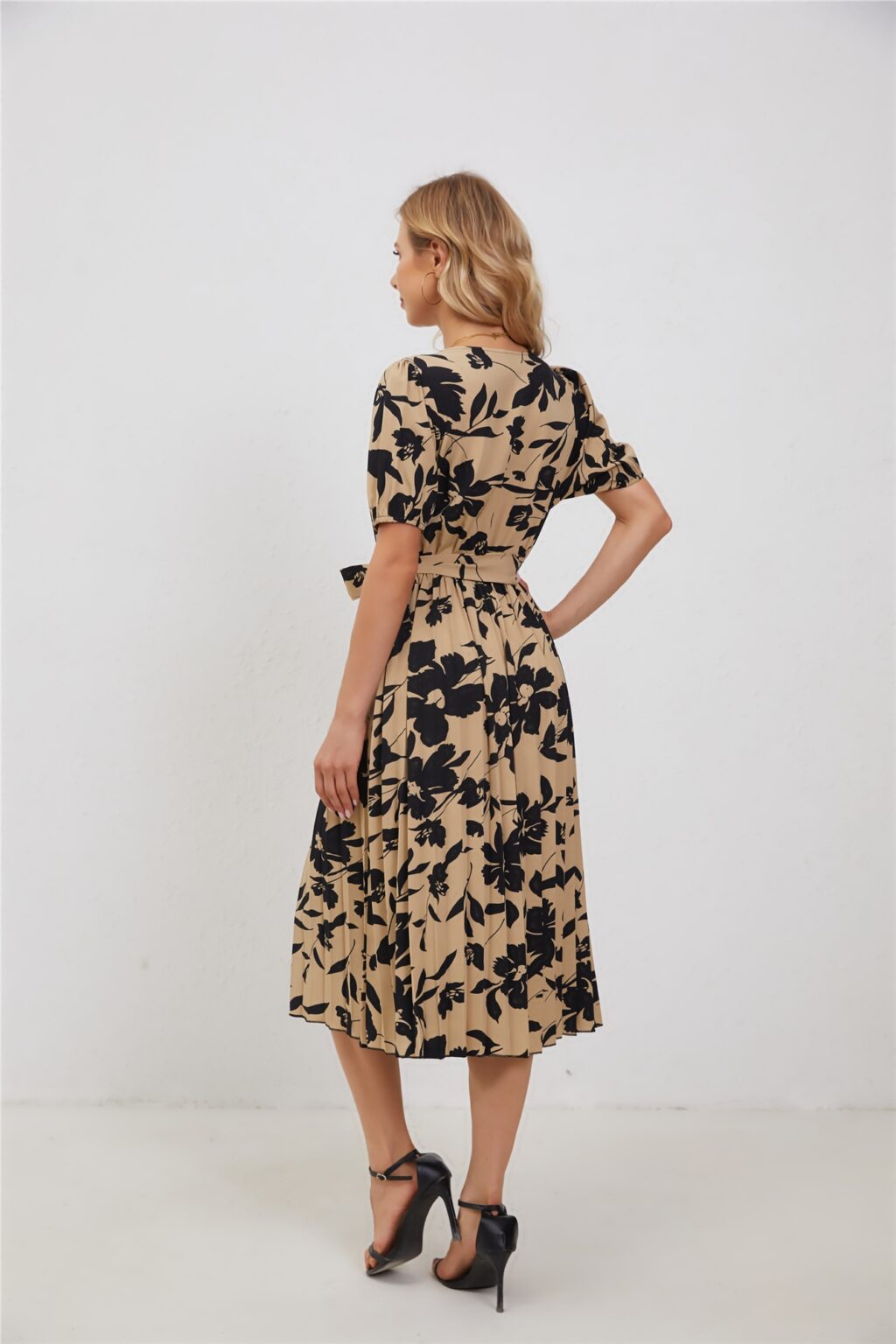 Summer Print Pleated Waist Dress - Image 5
