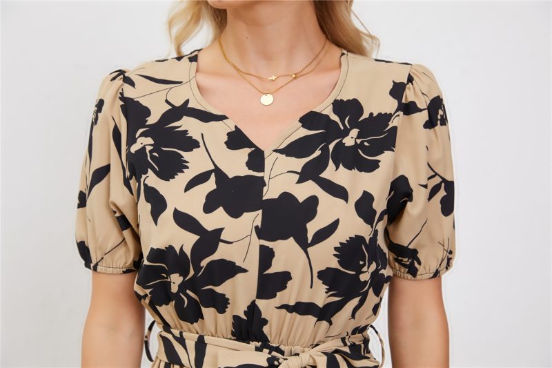 Summer Print Pleated Waist Dress - Image 6