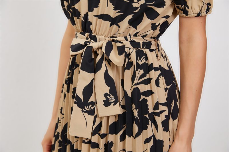 Summer Print Pleated Waist Dress - Image 7