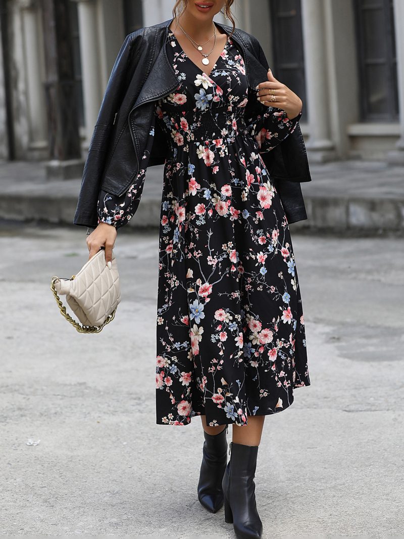 Floral V-Neck Dress for Women - Image 5