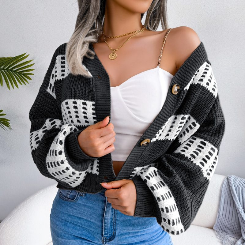 Lantern Sleeve Cardigan Coat - Autumn Winter Women's Fashion - Image 2