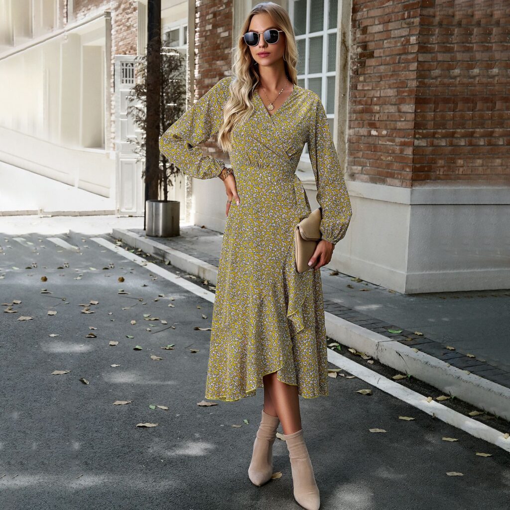 Floral Swing Dress - Women's Autumn/Winter - Image 3