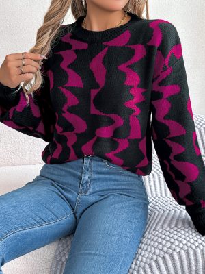 Striped Long Sleeve Pullover Sweater