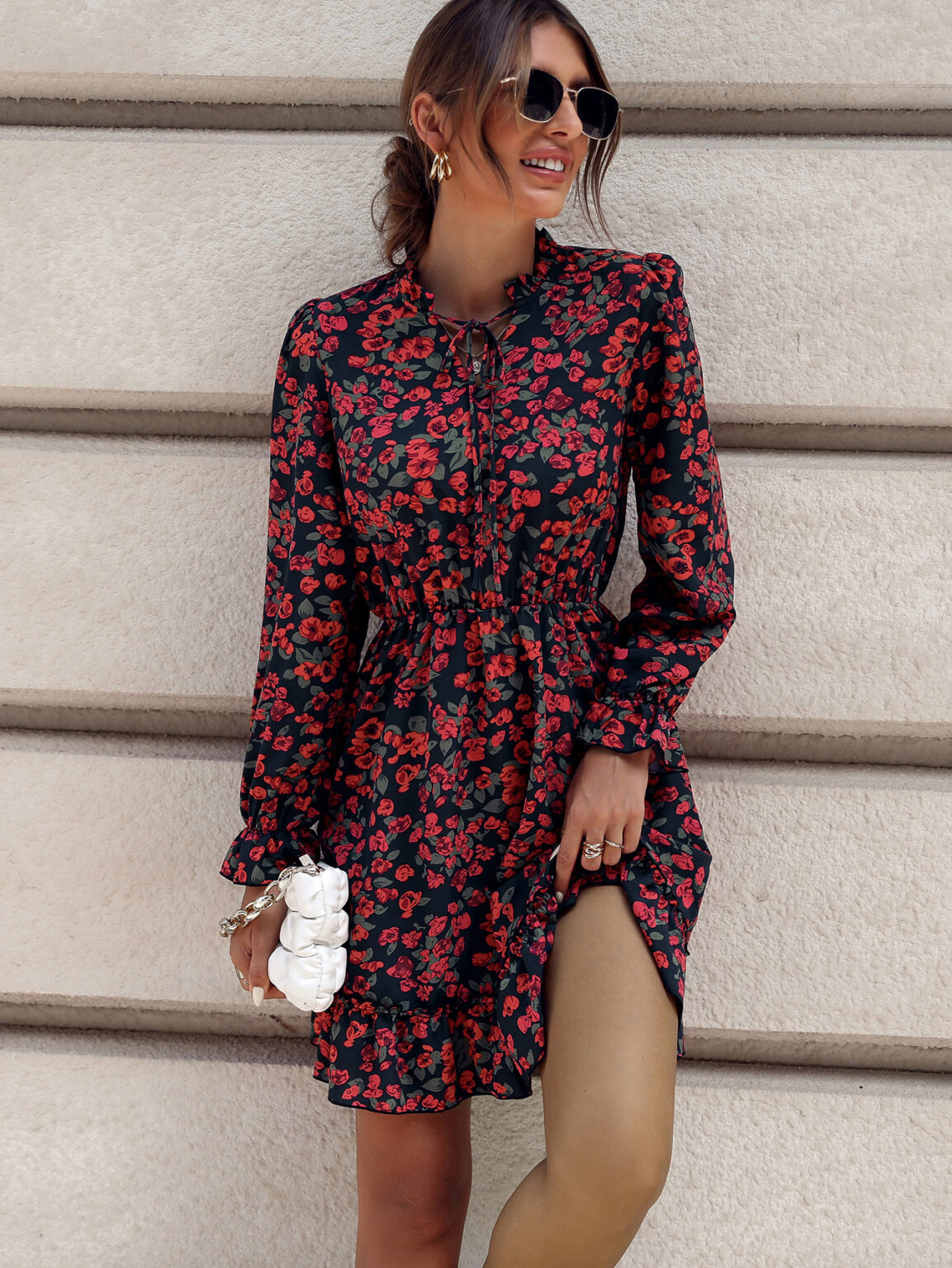 Women's Printed Loose Long-Sleeve Dress - Image 5
