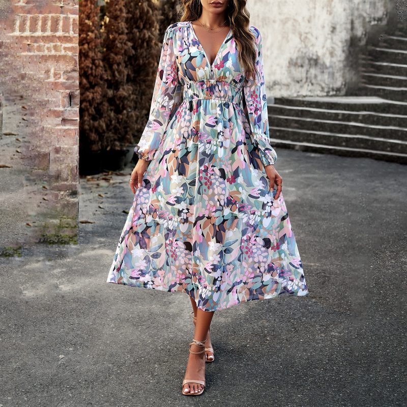 Bohemian Printed Dress - Autumn