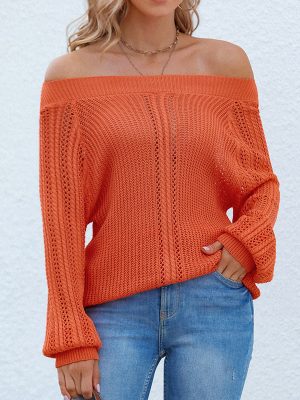 Women’s Sexy Off-Shoulder Hollow Knitwear