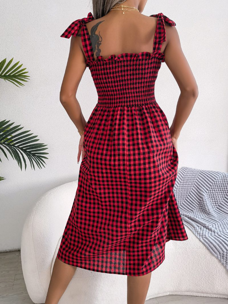 Chic Plaid Mid-Length Dress - Image 7