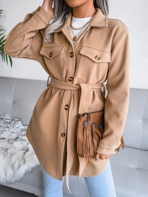 Single-Breasted Woolen Coat for Autumn