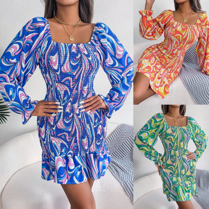 Printed Ruffled Sheath Dress - Image 5