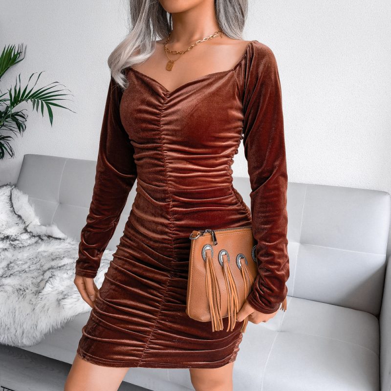 Velvet Square-Neck Sheath Dress - Image 2