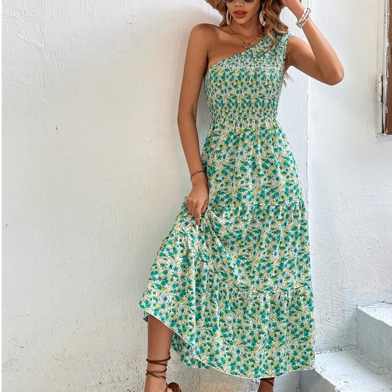 Sexy Oblique Shoulder Summer Dress - Image 3