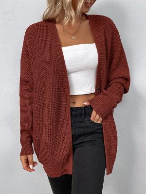 Autumn-Winter One-Button Sweater