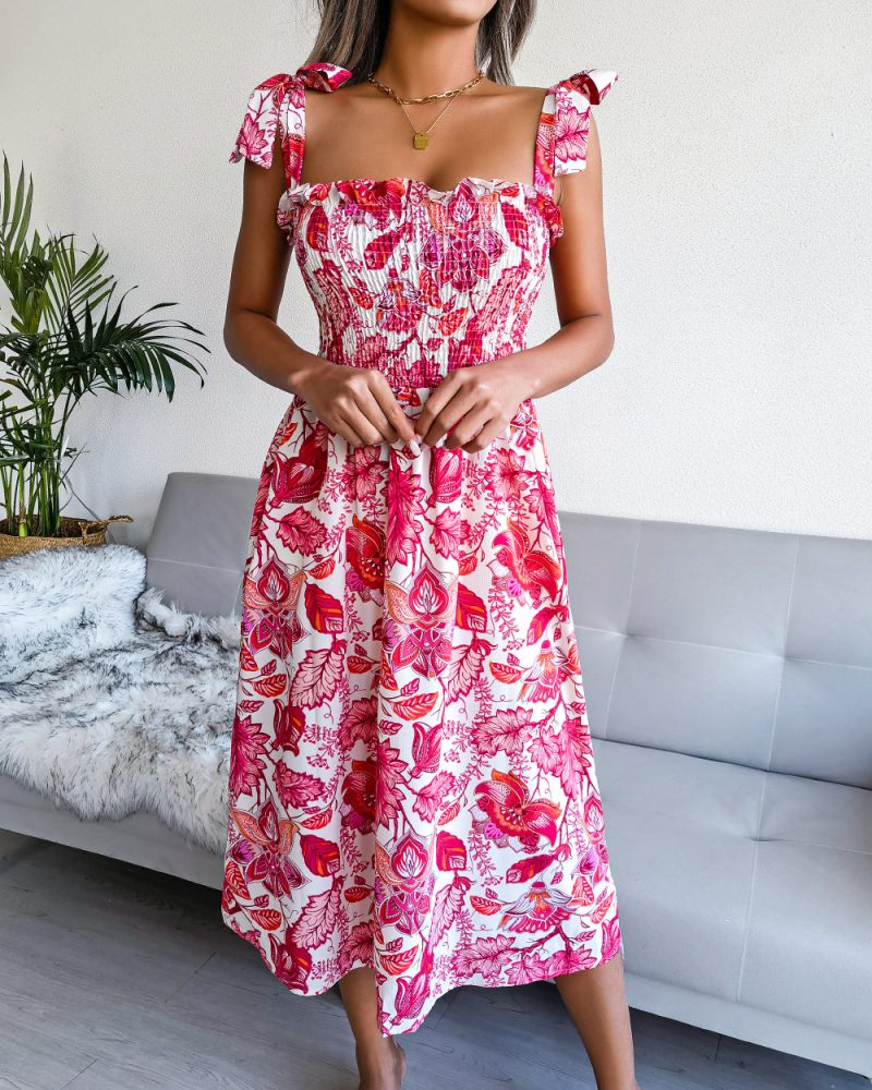 Printed Sleeveless Midi Sundress - Image 7