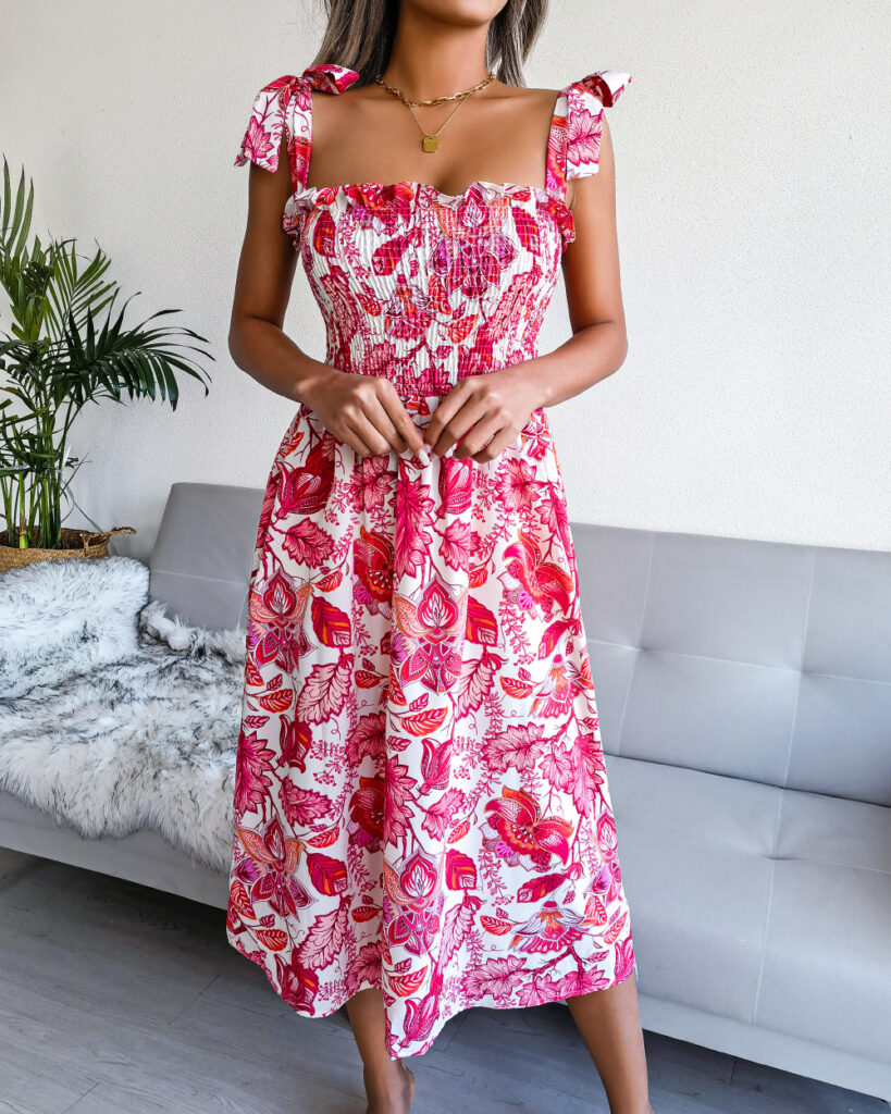 Printed Sleeveless Midi Sundress - Image 7