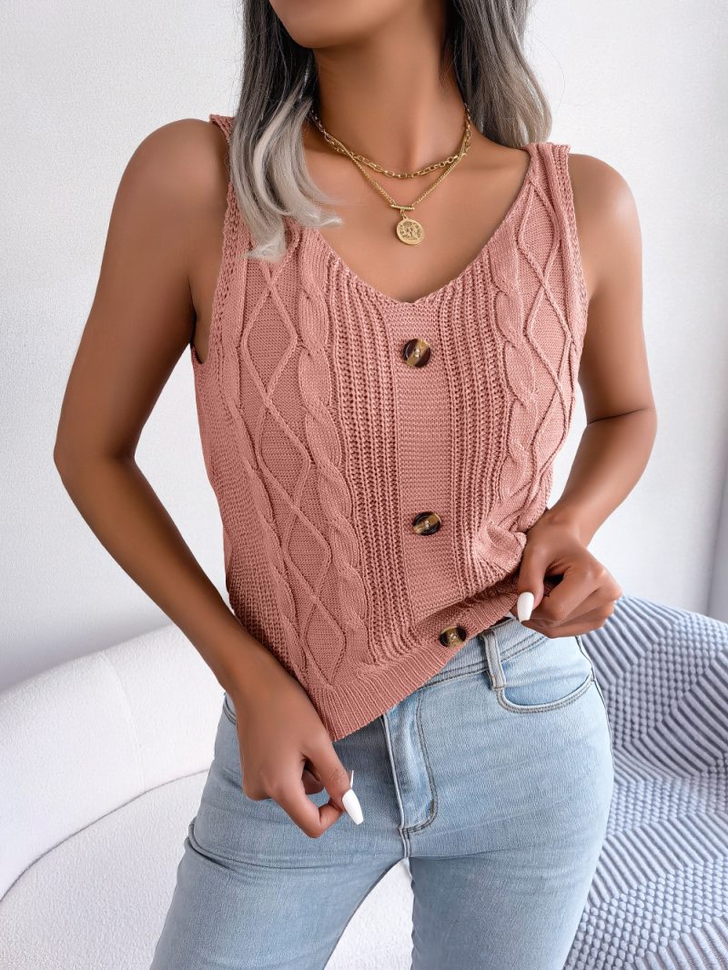 V-Neck Buttoned Cardigan - Image 3