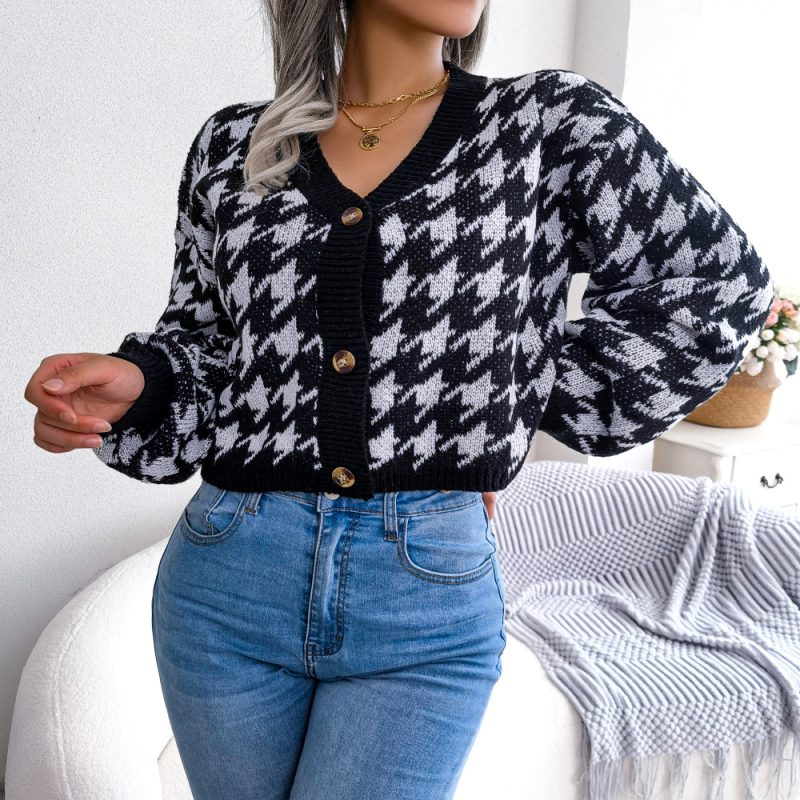 Stylish Houndstooth Cardigan for Women - Image 6