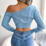Hollow Out Shoulder-Baring Sweater - Image 3