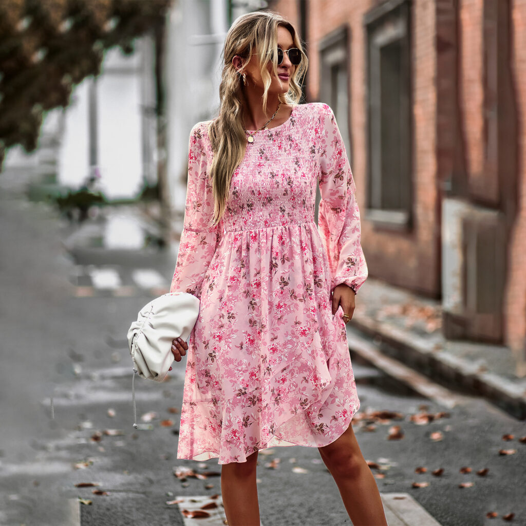 Crow Neck Casual Dress for Women