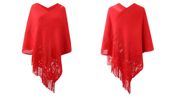 Women's Cashmere-like Hollow Out Cape Scarf - Autumn/Winter - Image 10