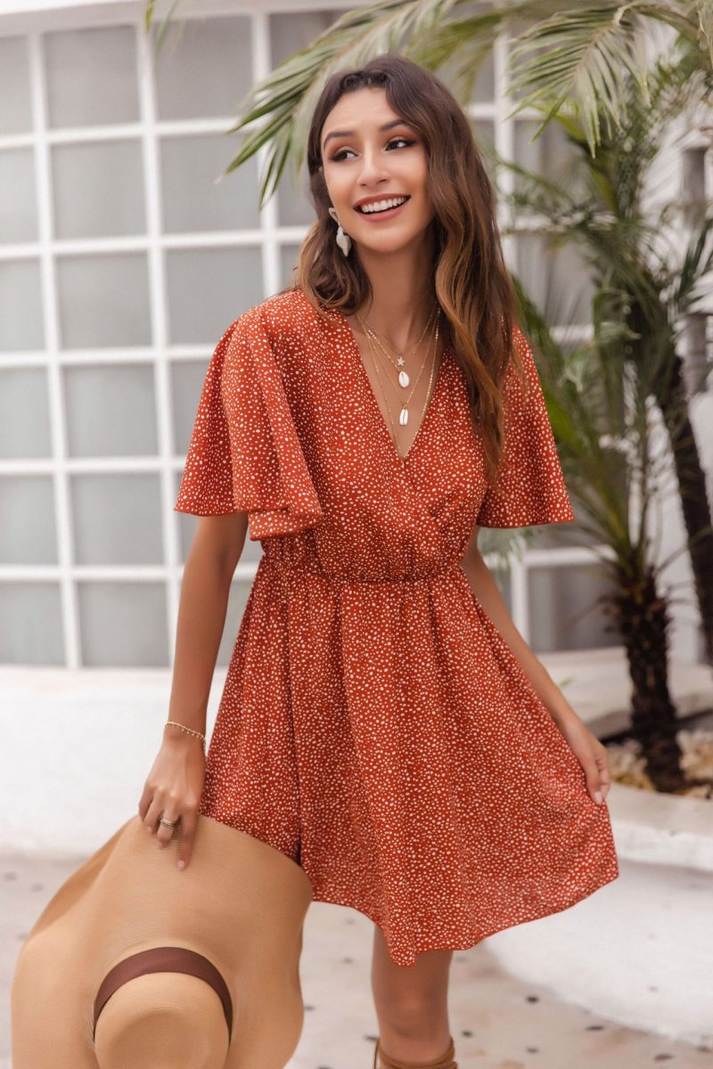 Polka Dot V-Neck Summer Dress - Image 5