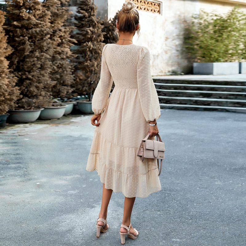 Elegant Jacquard Autumn Dress - Image 3