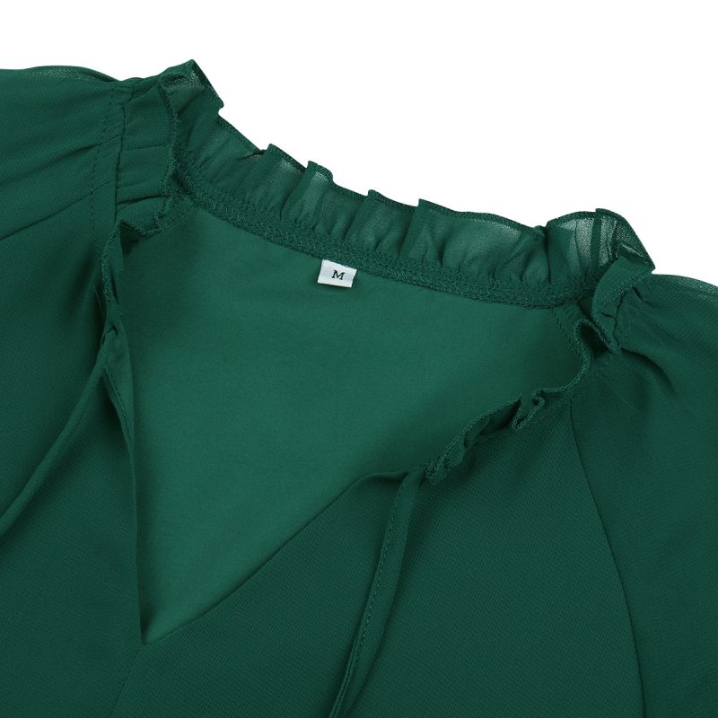 Autumn Women's Loose Slimming Flared Sleeves Hollow Dress - Image 6