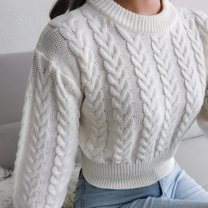 Twist Waist Cropped Sweater - Image 9