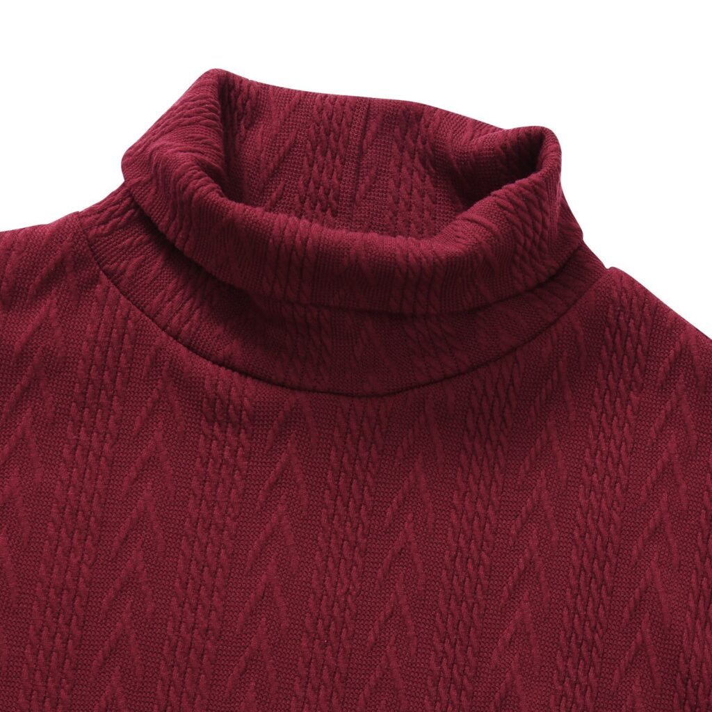 Embroidered Thermal Turtleneck Sheath Dress - Image 9