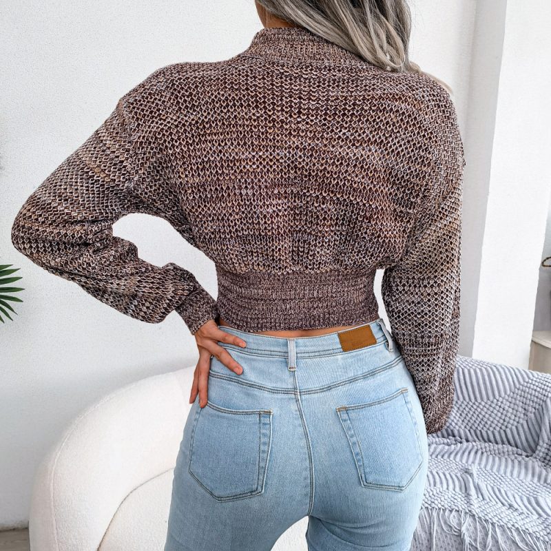Colorful Long Sleeve Crop Sweater - Image 10