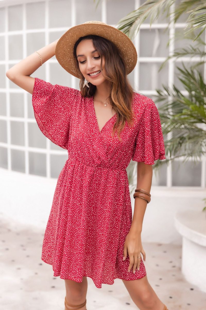 Polka Dot V-Neck Summer Dress - Image 6