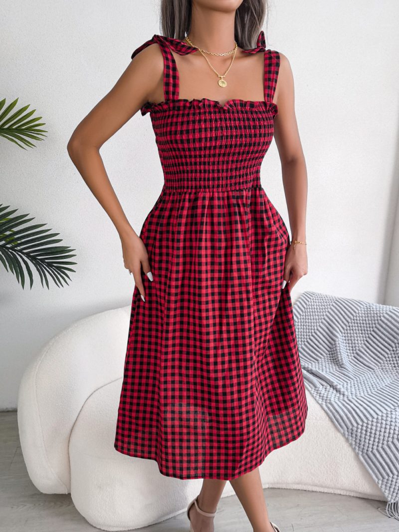 Chic Plaid Mid-Length Dress - Image 6