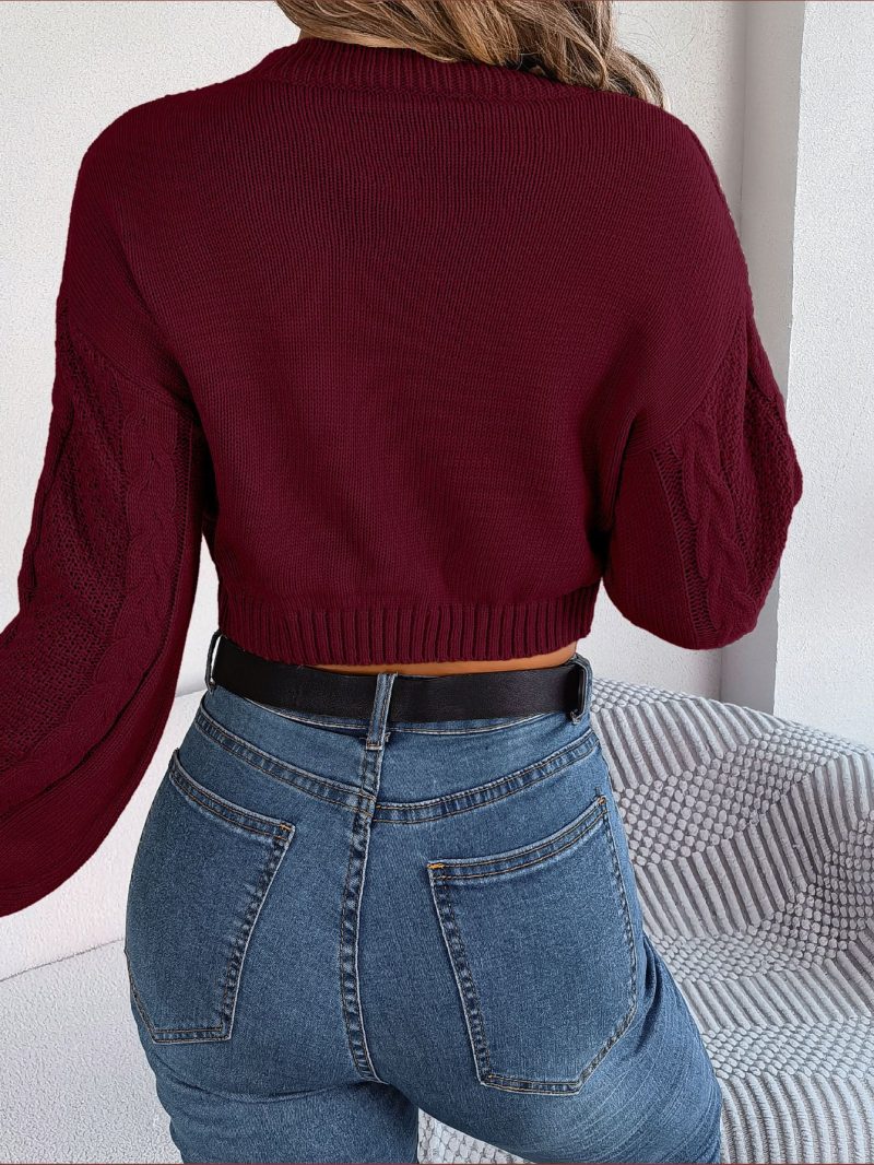 Twist Long Sleeve Cropped Sweater - Image 6