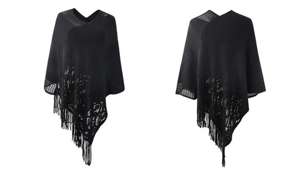 Women's Cashmere-like Hollow Out Cape Scarf - Autumn/Winter - Image 11